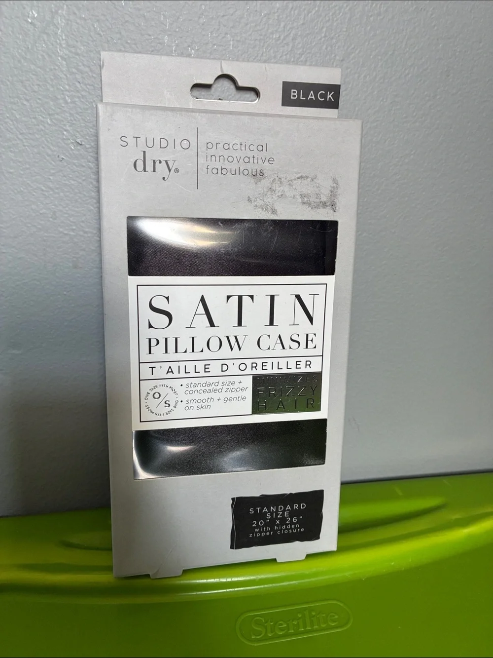 NIP Studio Dry Black Satin Standard Size Pillow Case bedroom house